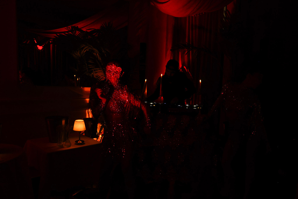 Red-lit room at the WHISPER launch